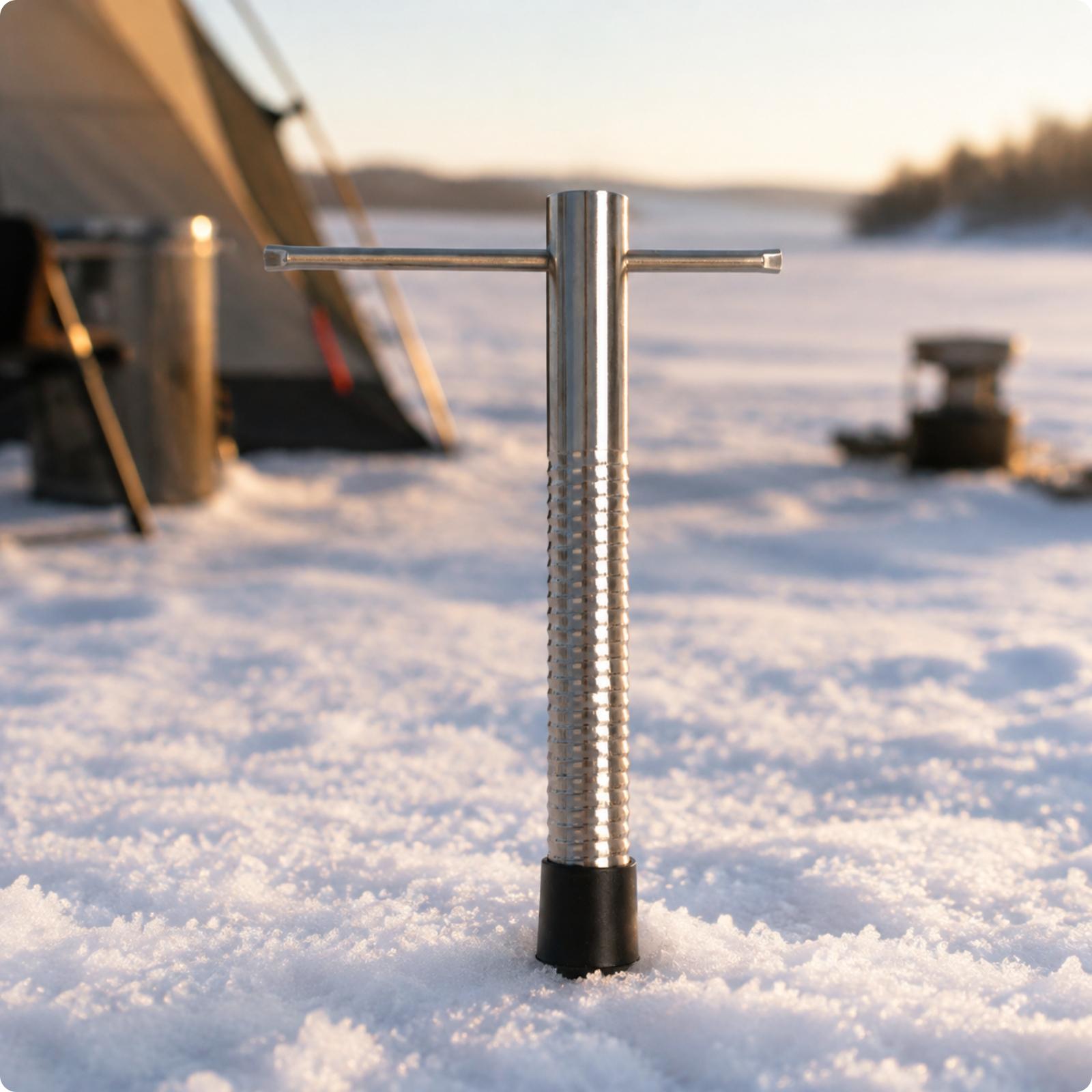 Fishing Rod Ice - مثقاب ثلج معدني صغير الحجم للاستخدام