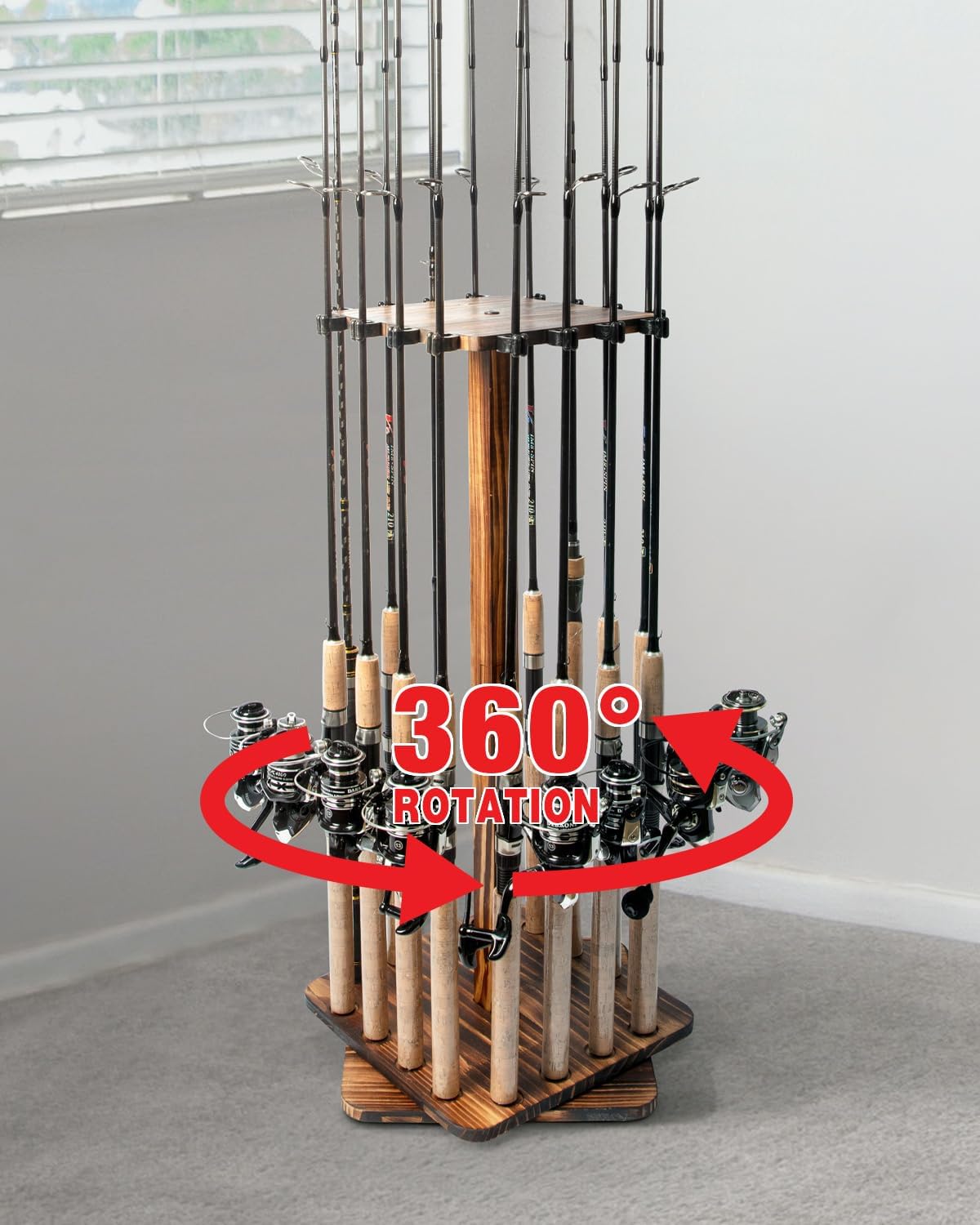 Fishing Rod Rack - حامل قضيب صيد دوار بدرجة ،