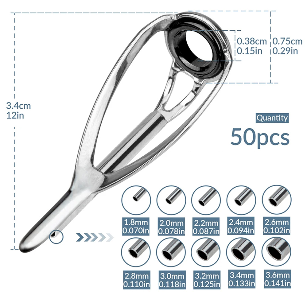 THKFISH 50 قطعة الصيد رود أدلة - مراجعة Fishing Rod Guide Replacement وسعره