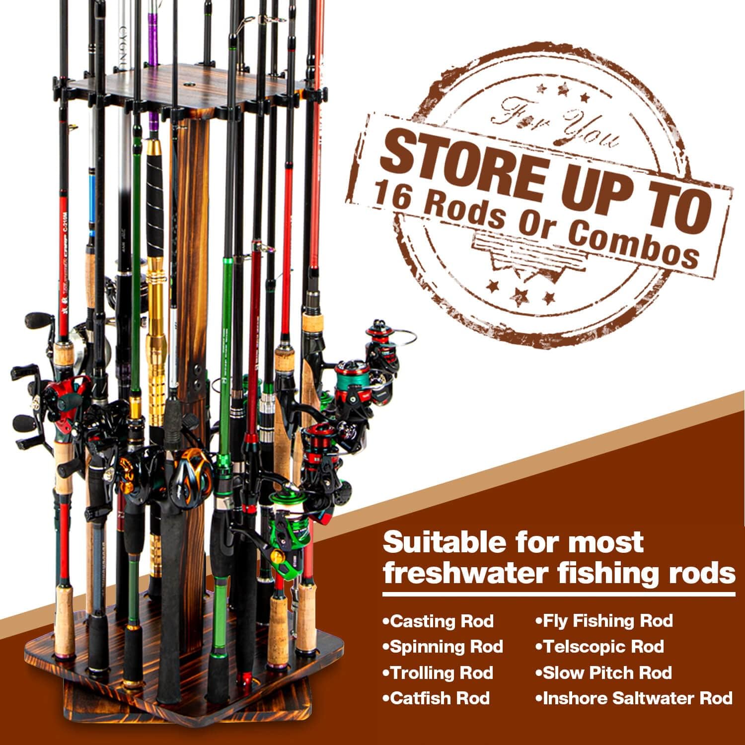 حامل قضيب صيد دوار بدرجة ، للم - مراجعة Fishing Rod Rack وسعره